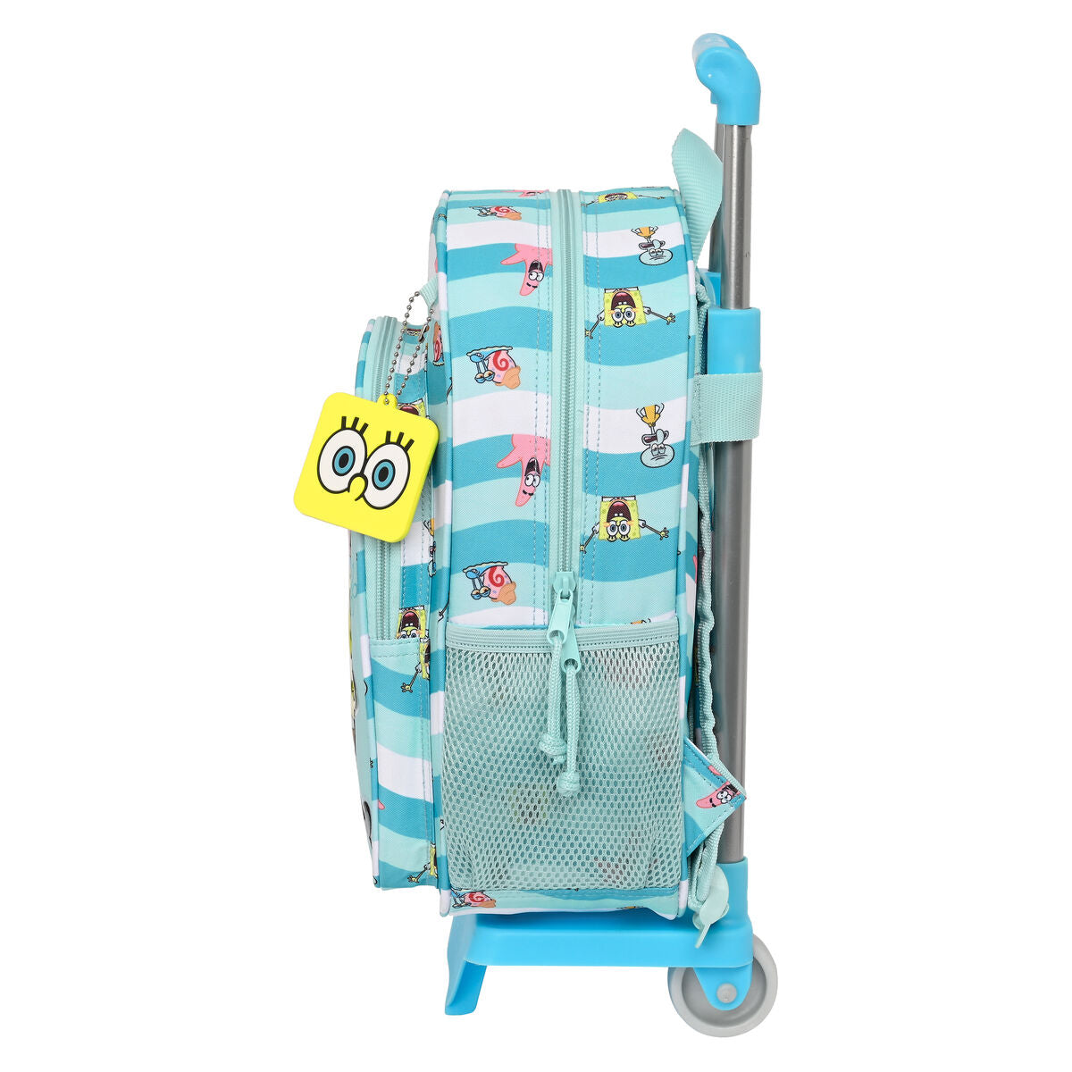 3D Skoletaske med Hjul Spongebob Stay positive Blå Hvid 26 x 34 x 11 cm