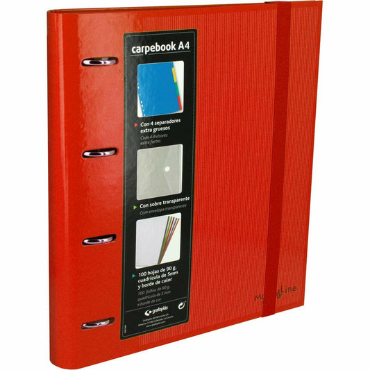 Ringbind Grafoplas Carpebook Rød 32 x 28 x 4 cm