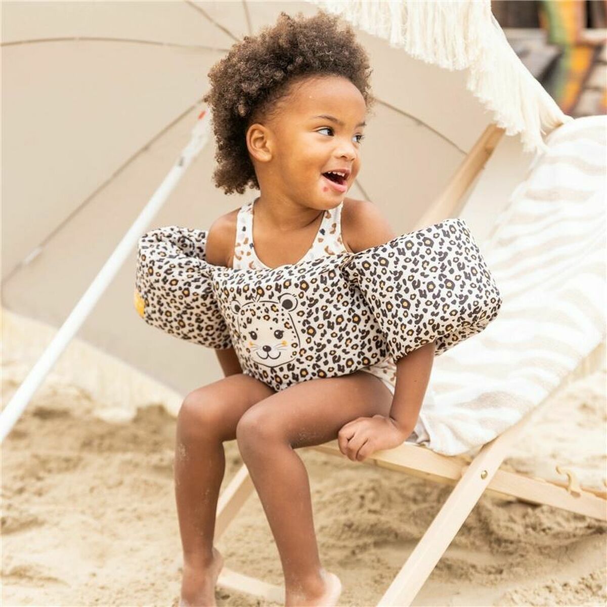 Redningsvest Swim Essentials Leopard Beige