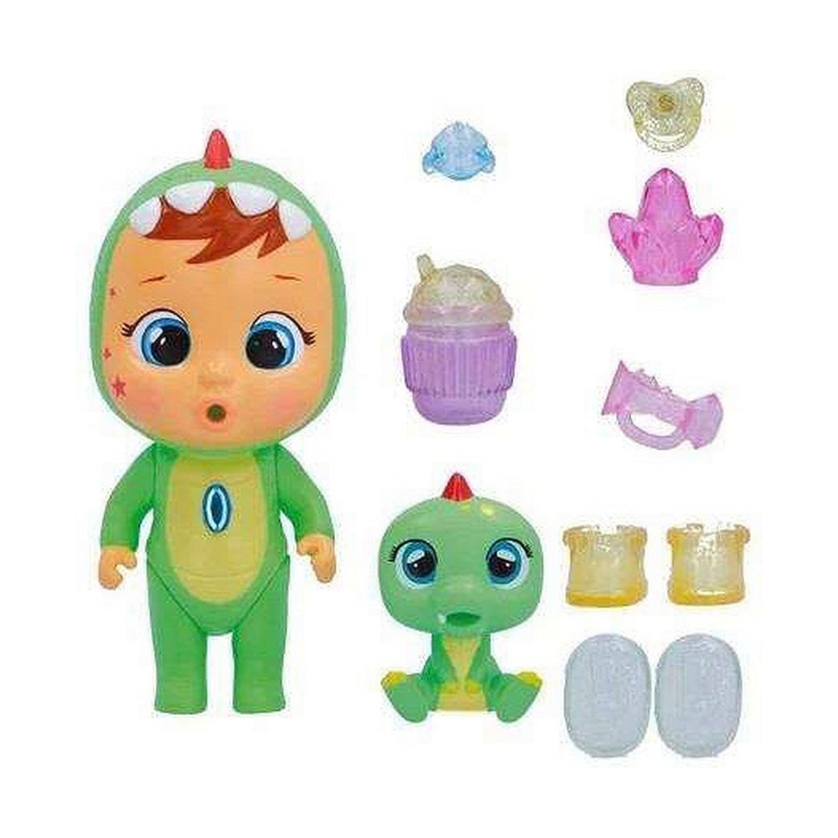 Babydukke med tilbehør Cry Babies Magic Tears Dinos