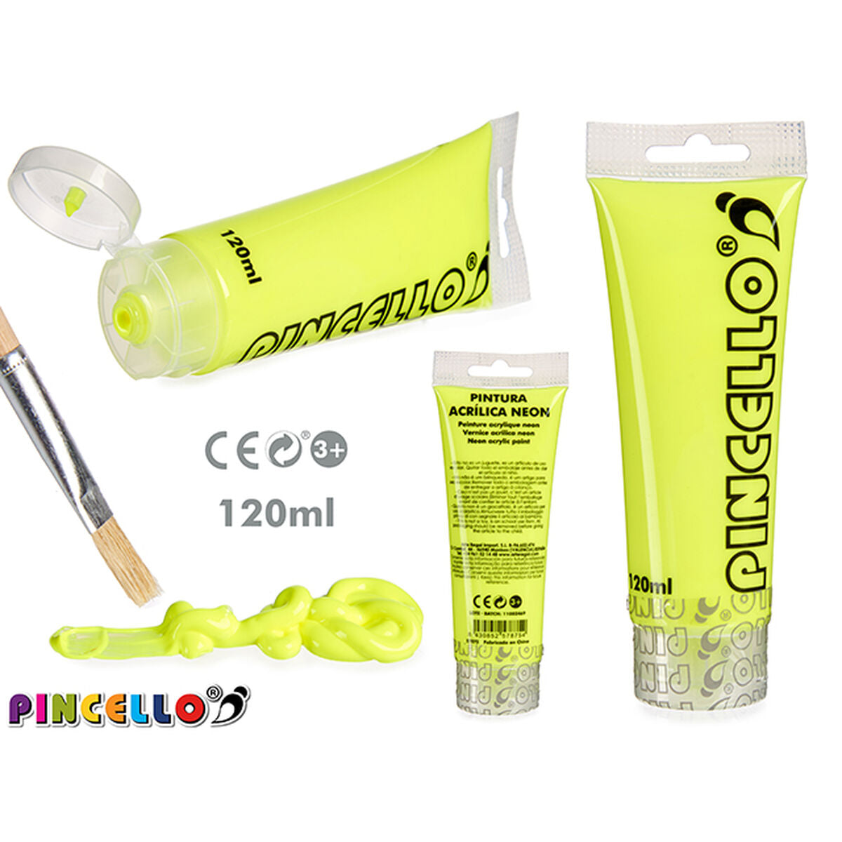 Akrylmaling 120 ml Gul 4,5 x 16 x 6 cm