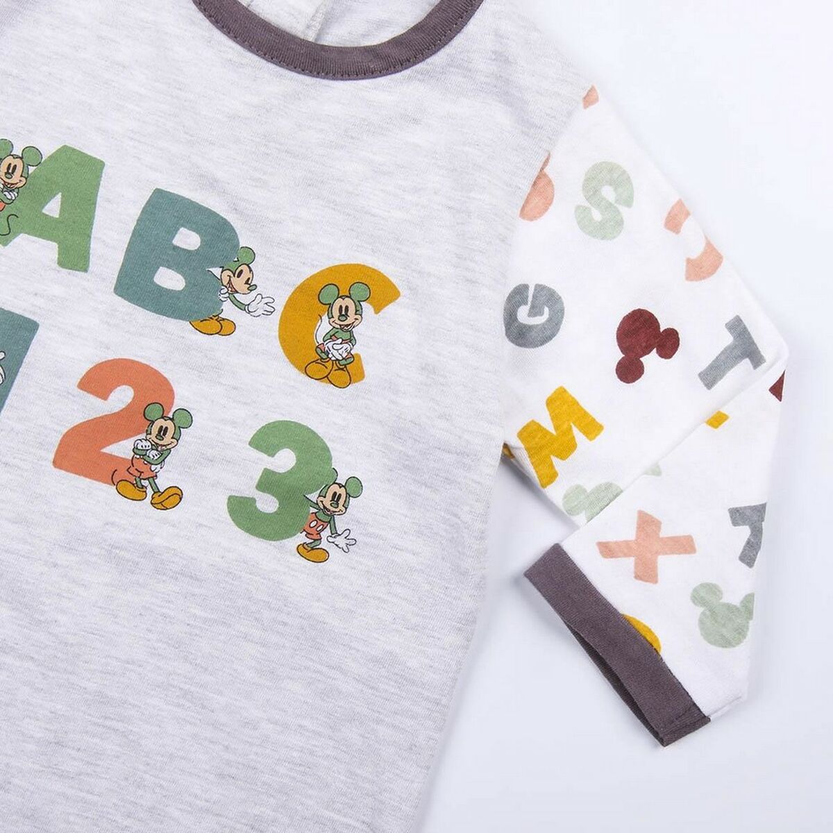 Langærmet sparkedragt til baby Mickey Mouse Grå