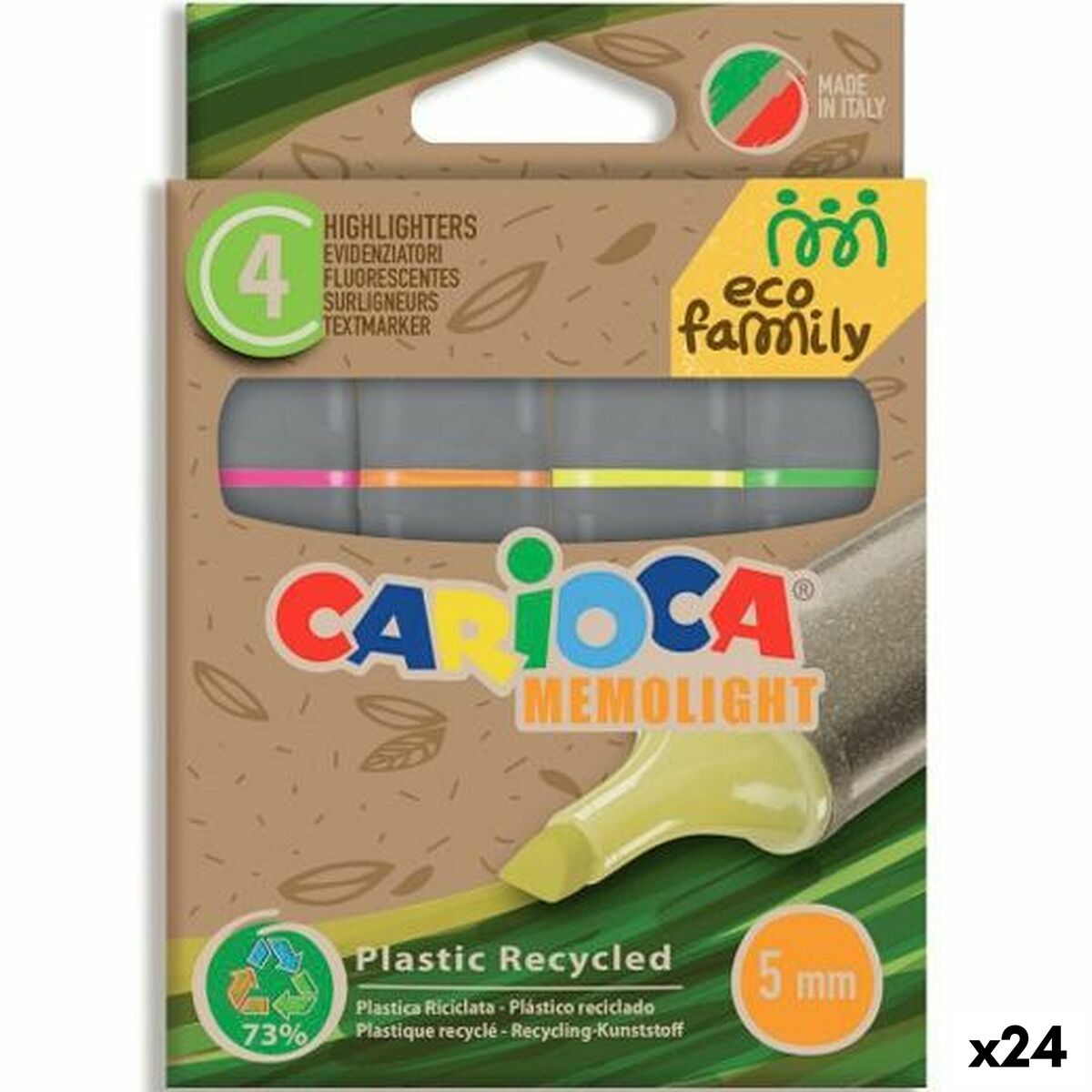 Sæt markører Carioca Eco Family Memolight 4 Dele (24 enheder)