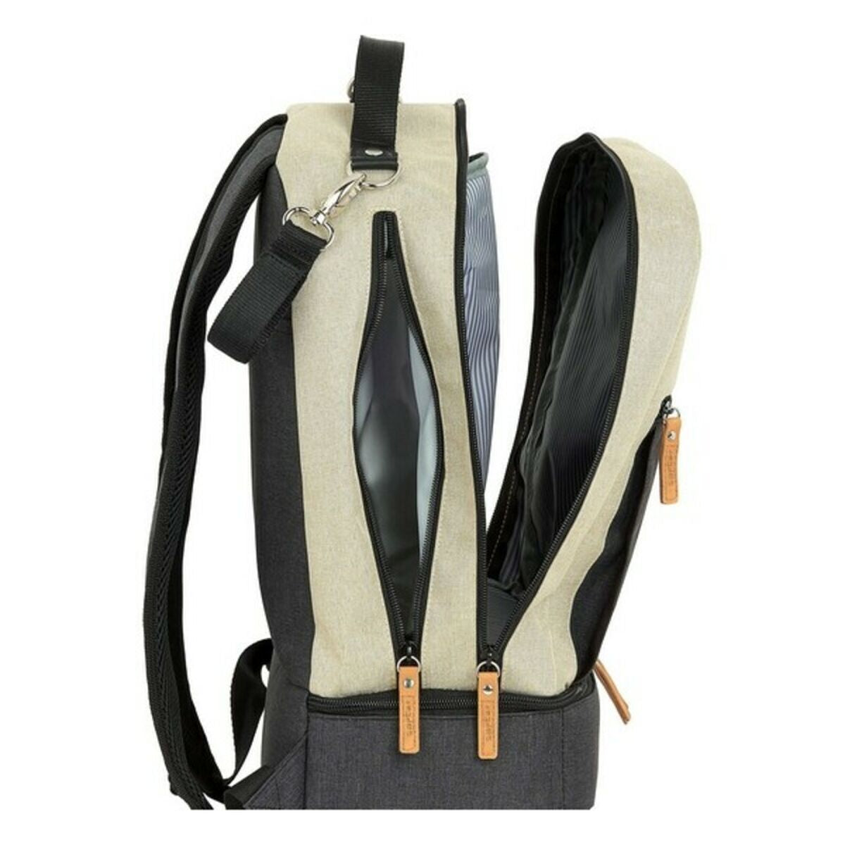Sportstaske med skoholder Safta M883 Beige Mørkegrå 15 L
