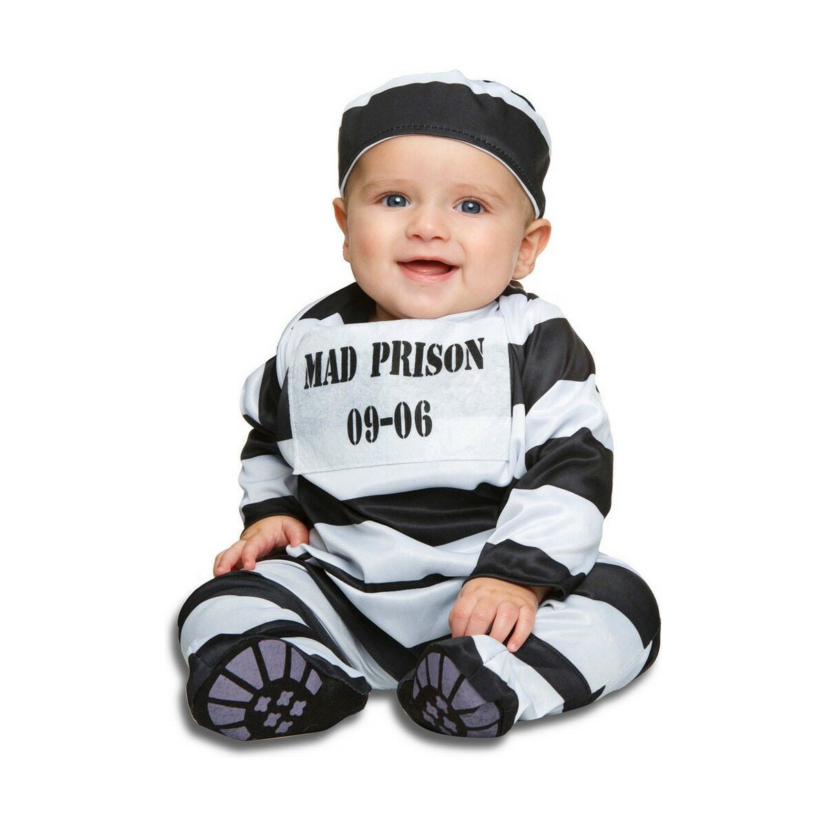 Kostume til babyer My Other Me Hvid Sort Fange mand 7-12 måneder (2 Dele)
