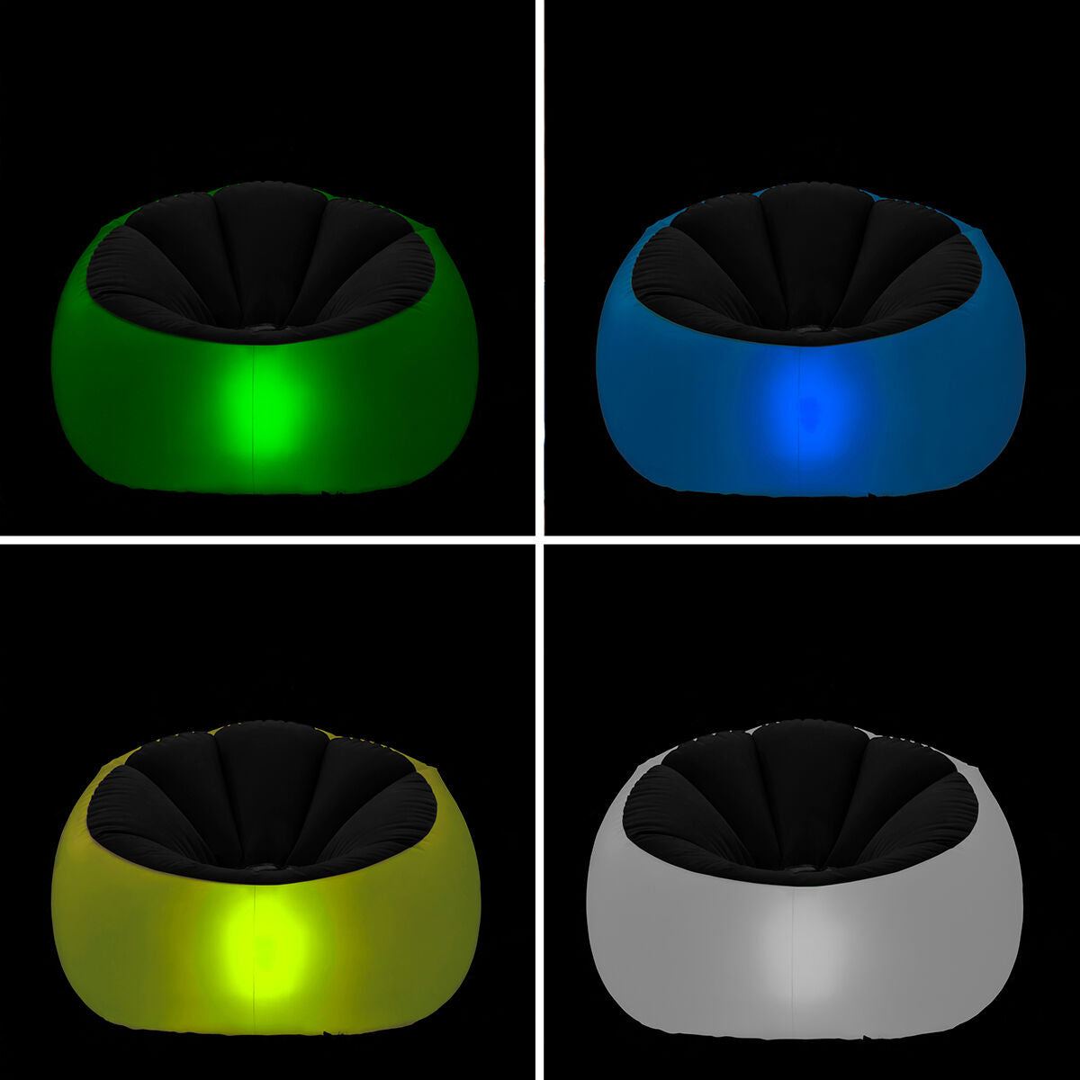 Oppustelig lænestol med flerfarvet LED og fjernbetjening Chight InnovaGoods